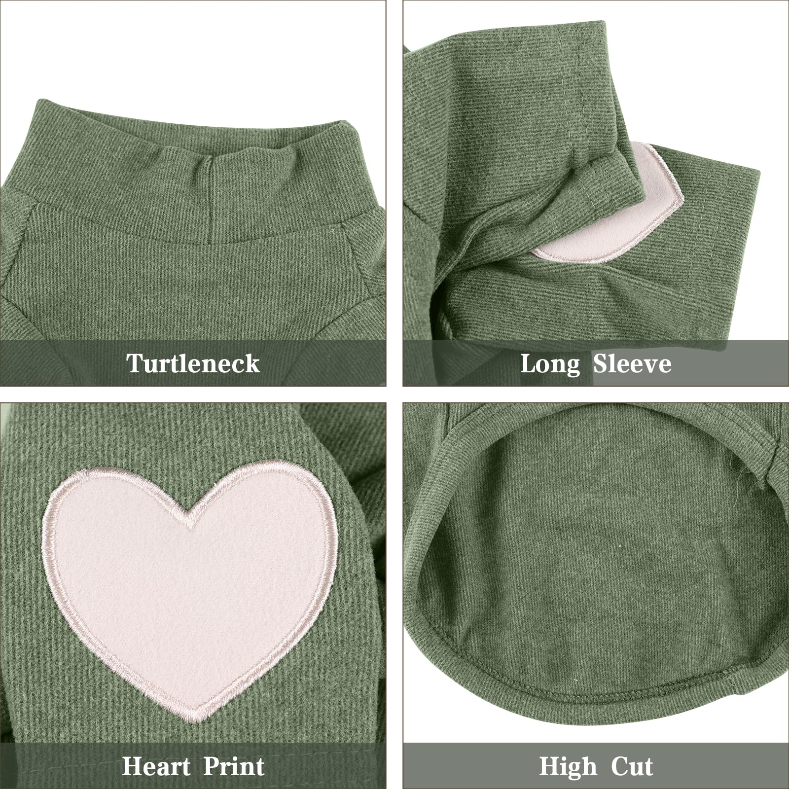 Yaopelky Dog Sweatshirt For Small Medium Dogs Warm Pet T Shirt Dog Clothes With Heart Print Cat Puppy Outfit Doggie Sweatshirts